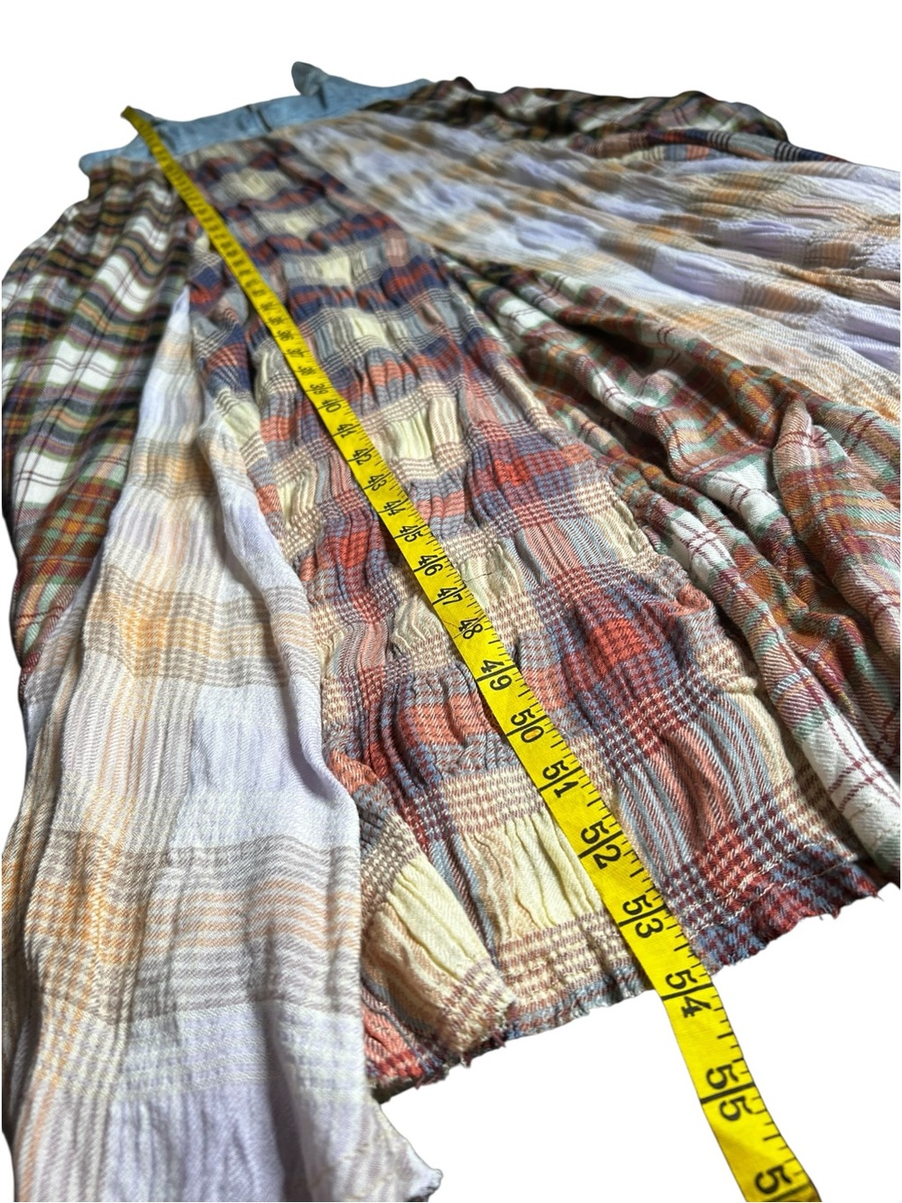 Free People We The Free Mix It Up Maxi Dress Splinter Plaid Denim Size 10 NWT - Picture 5 of 15